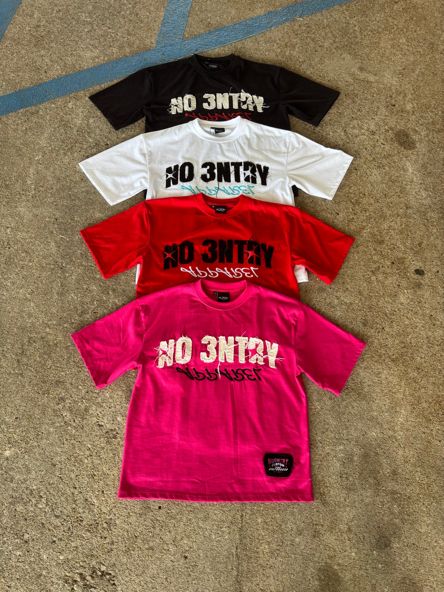 Short Sleeve Oversized Boxy Semi-Crop T (Red)
