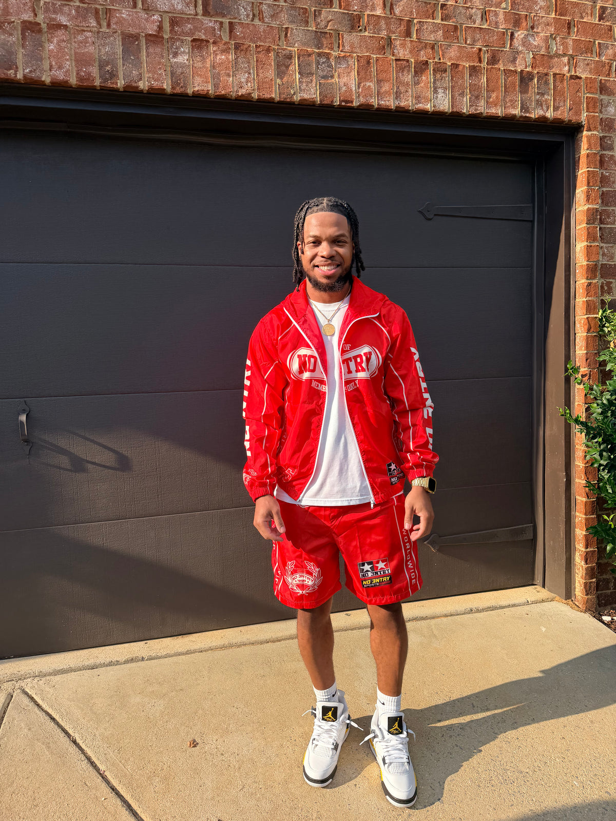 N0 3NTRY Members Only Windbreaker Set- Racing Red