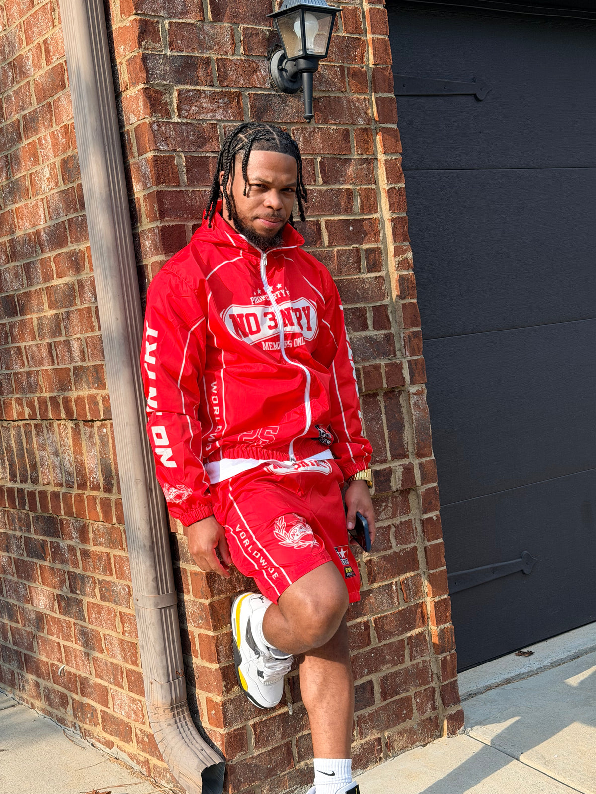 N0 3NTRY Members Only Windbreaker Set- Racing Red