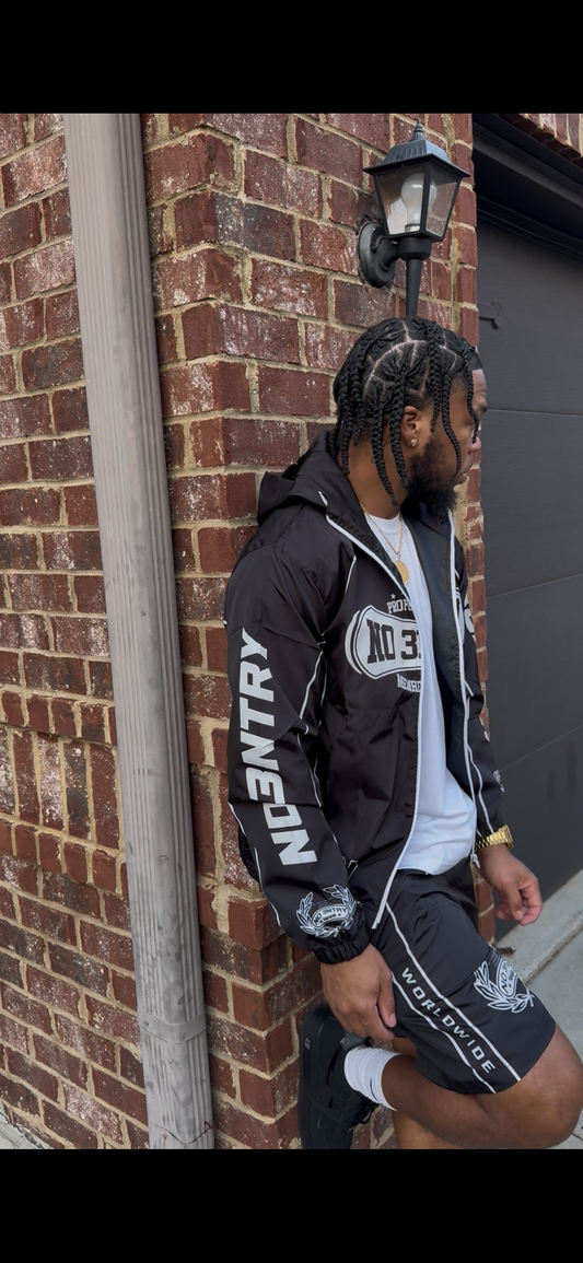 N0 3NTRY Members Only Windbreaker Set- Midnight Black