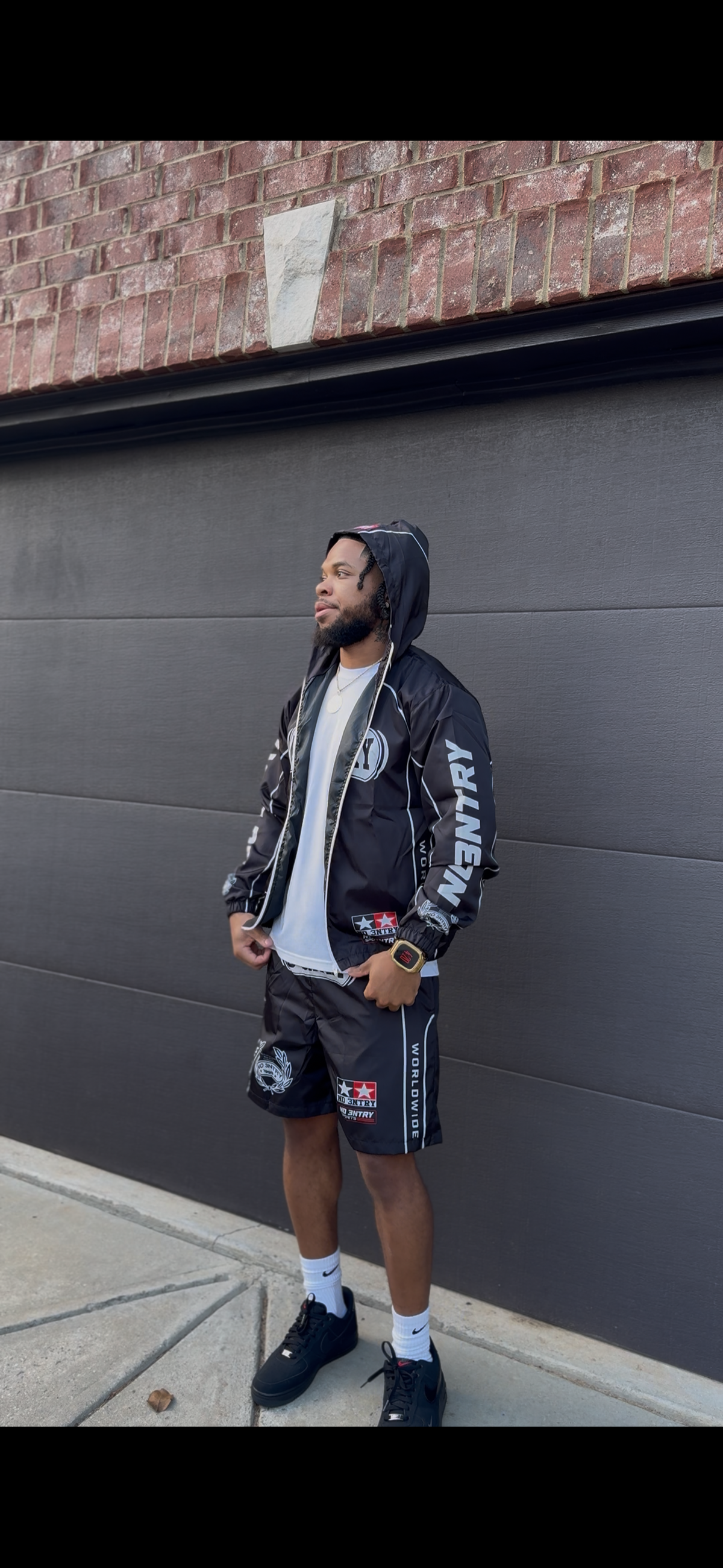 N0 3NTRY Members Only Windbreaker Set- Midnight Black