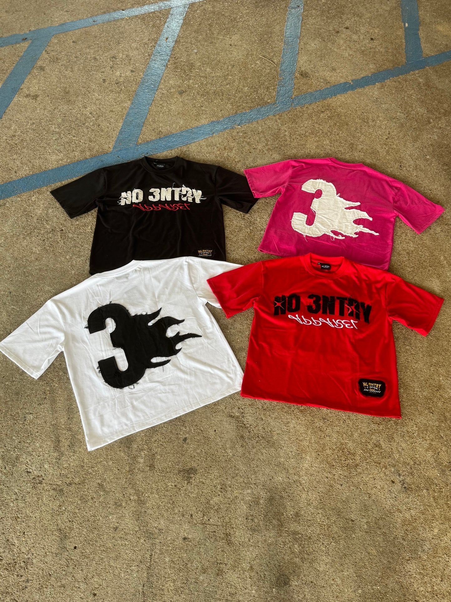 Short Sleeve Oversized Boxy Semi-Crop T (Pink)