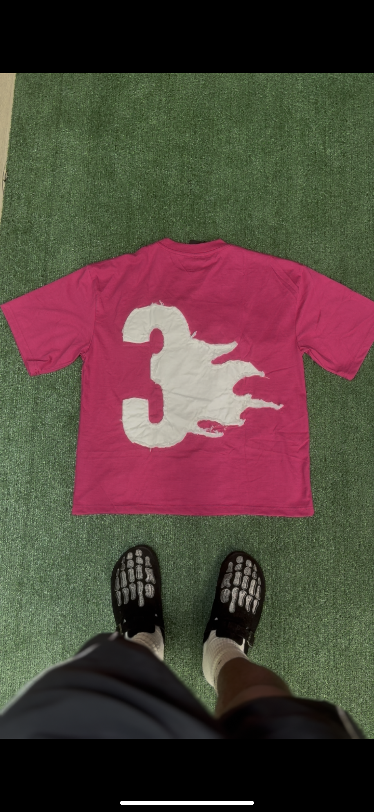 Short Sleeve Oversized Boxy Semi-Crop T (Pink)